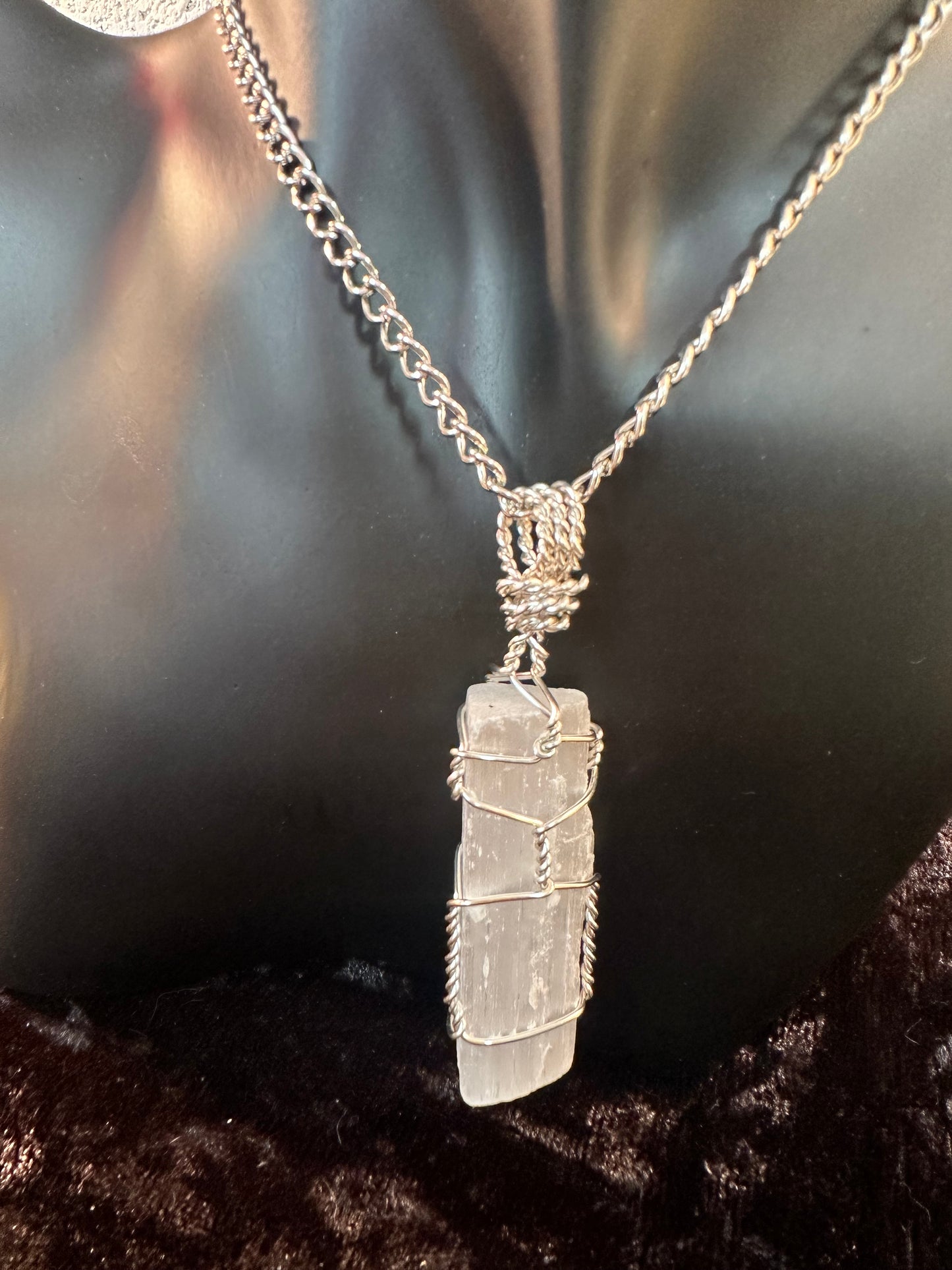 Selenite Pendant large