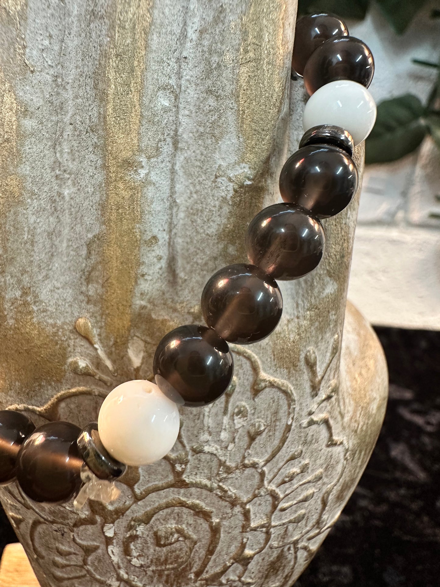 Smoky Quartz Tricada Shell Bracelet