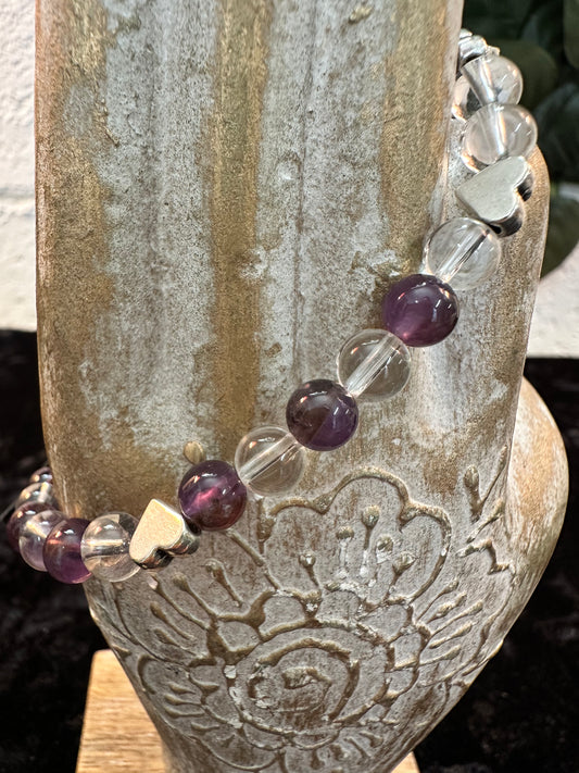 Amethyst Clear Quartz Bracelet