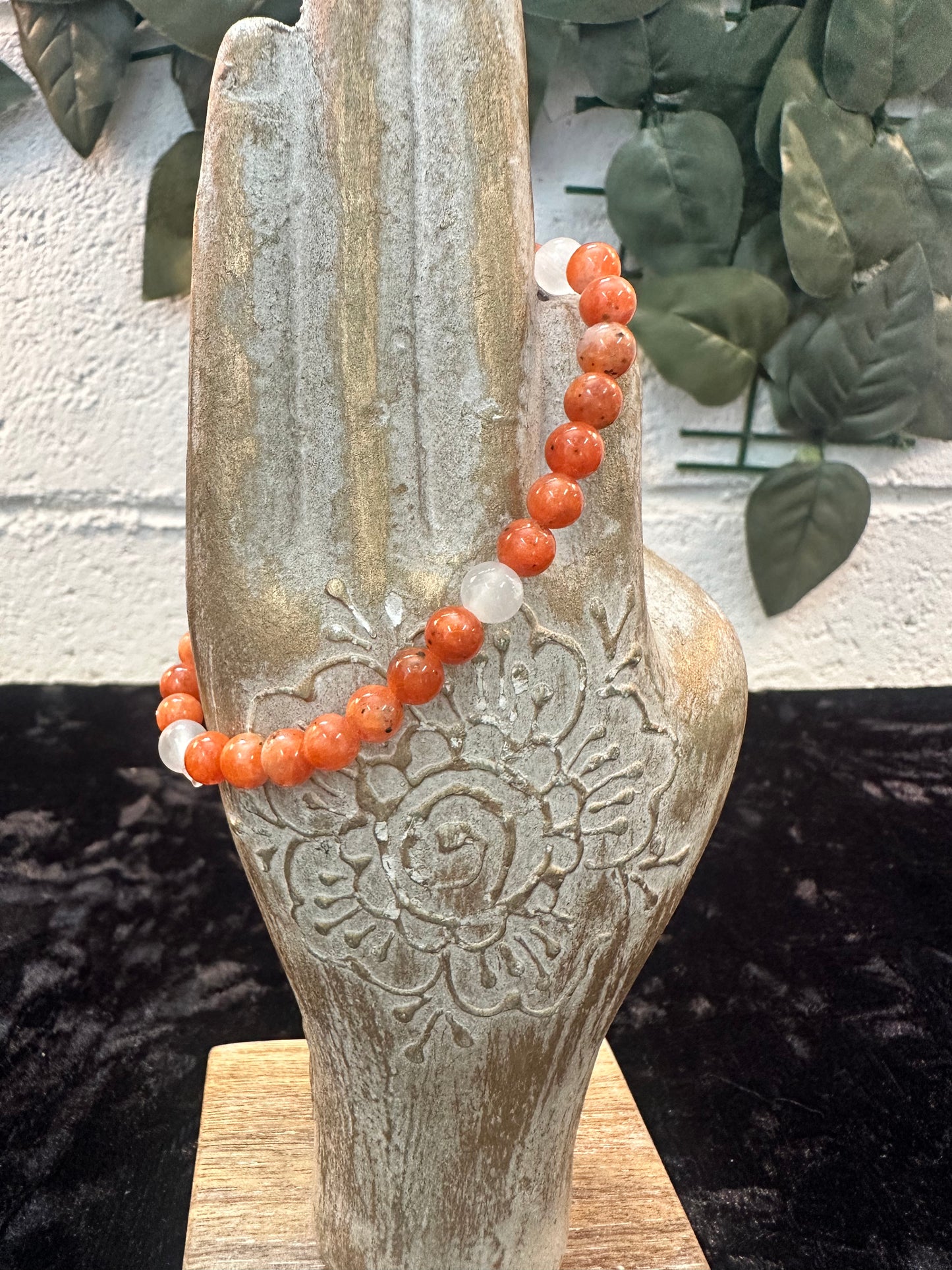 Orange Calcite/Selenite Bracelet