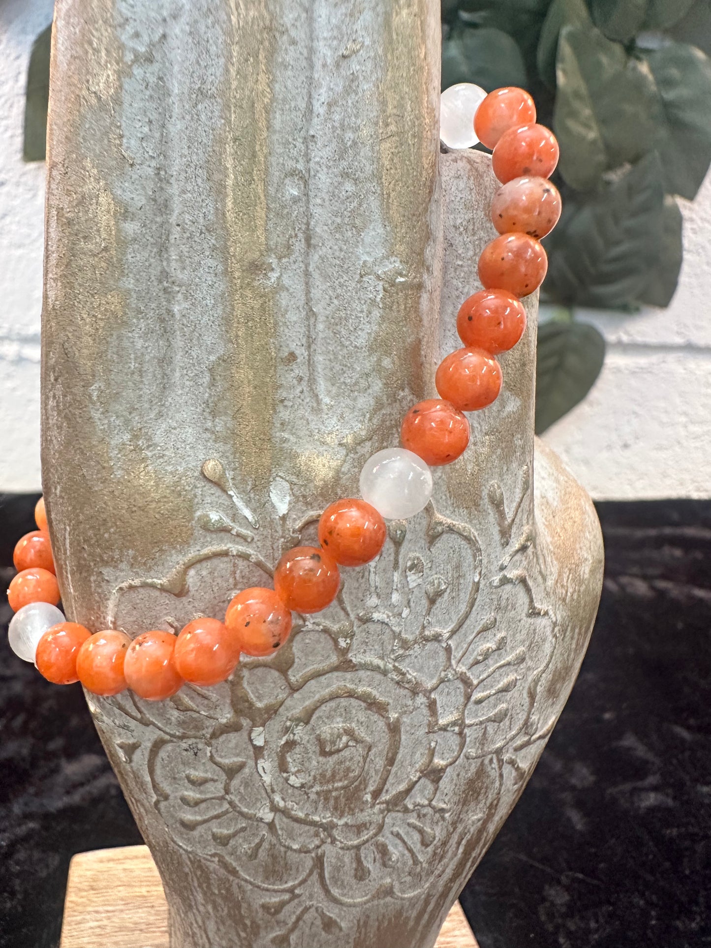 Orange Calcite/Selenite Bracelet