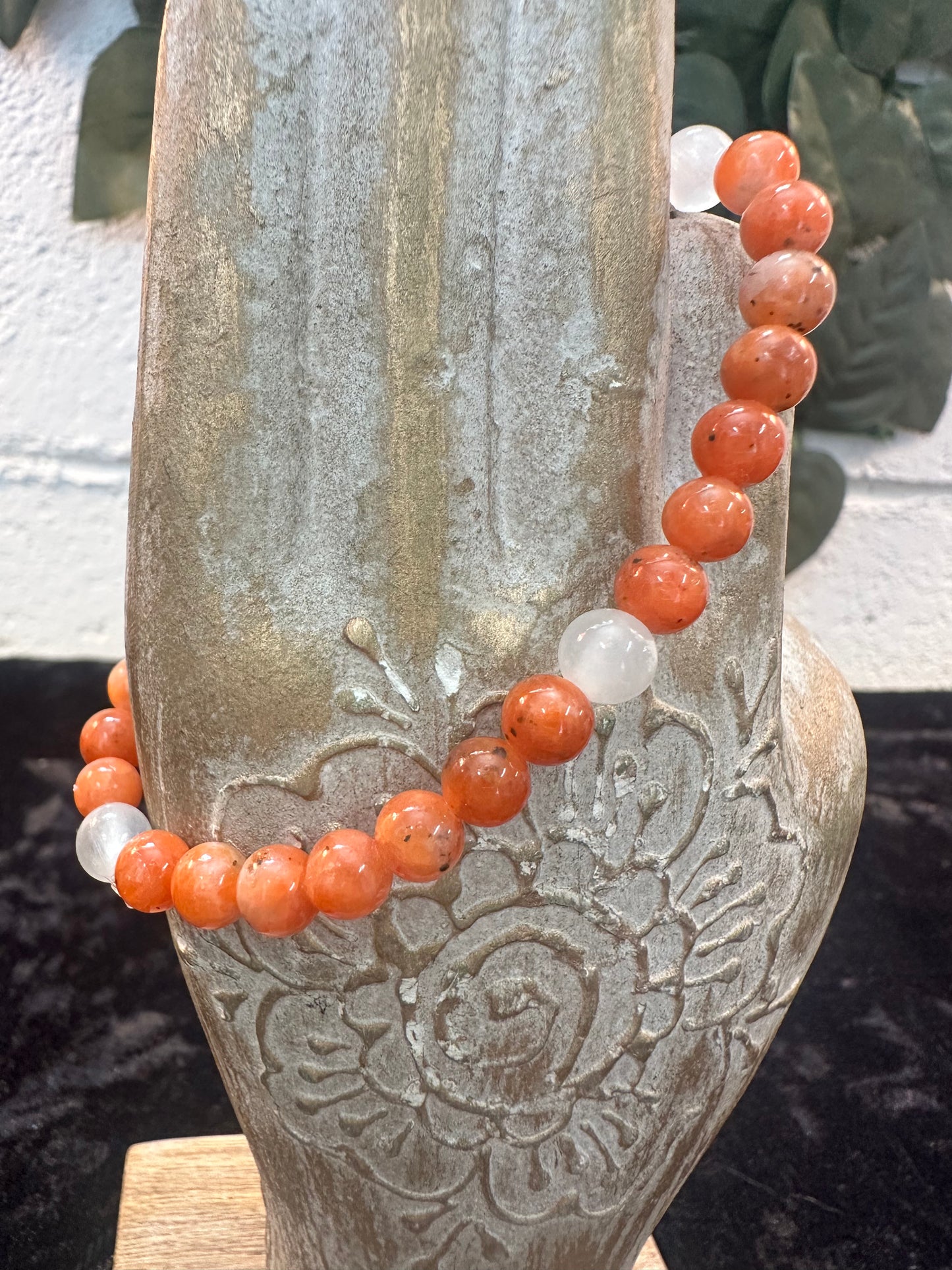 Orange Calcite/Selenite Bracelet