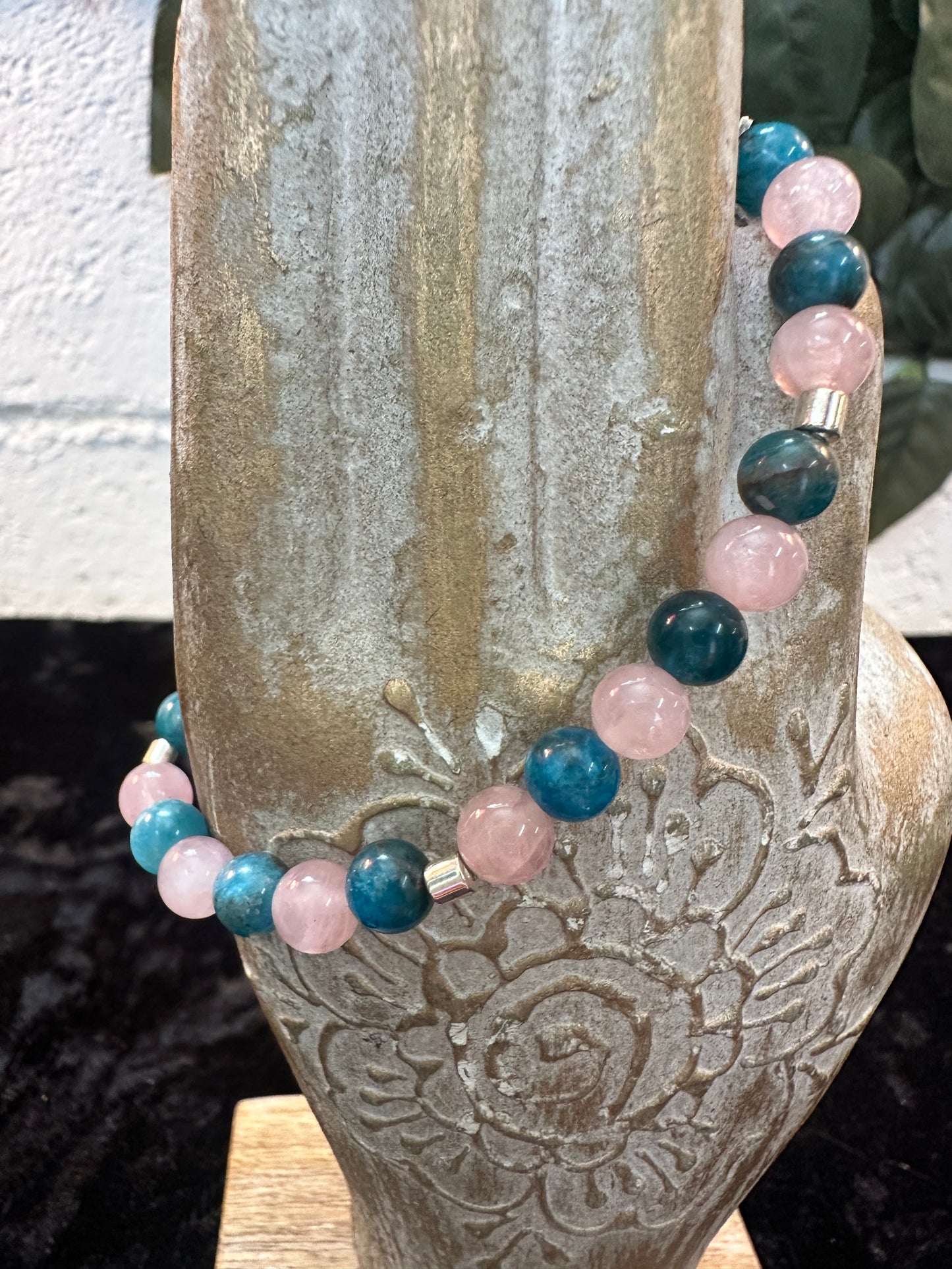 Blue Apatite/ Rose Quartz