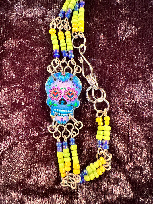 Dia De Los Muertos Bracelet Green