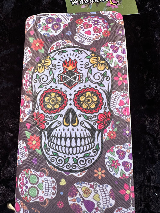 Dia De Los Muertos Red Flower Wallet