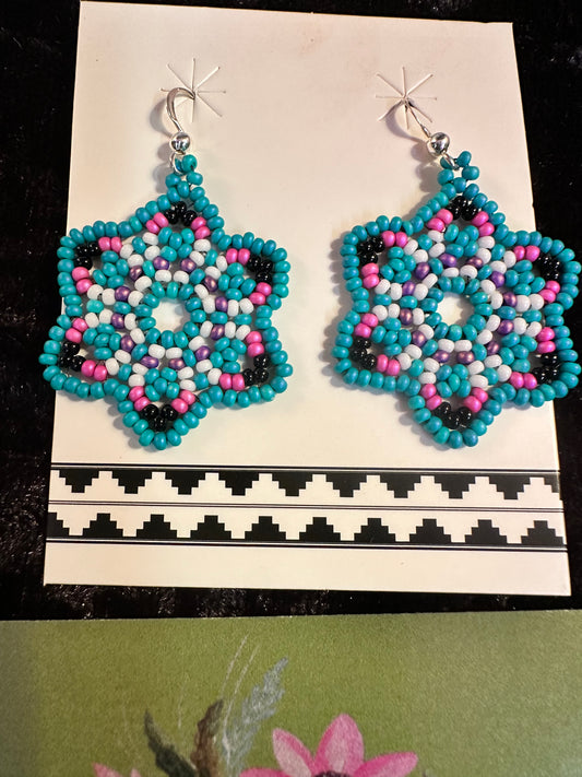 Genuine Hand Beaded Indigenous Earrings