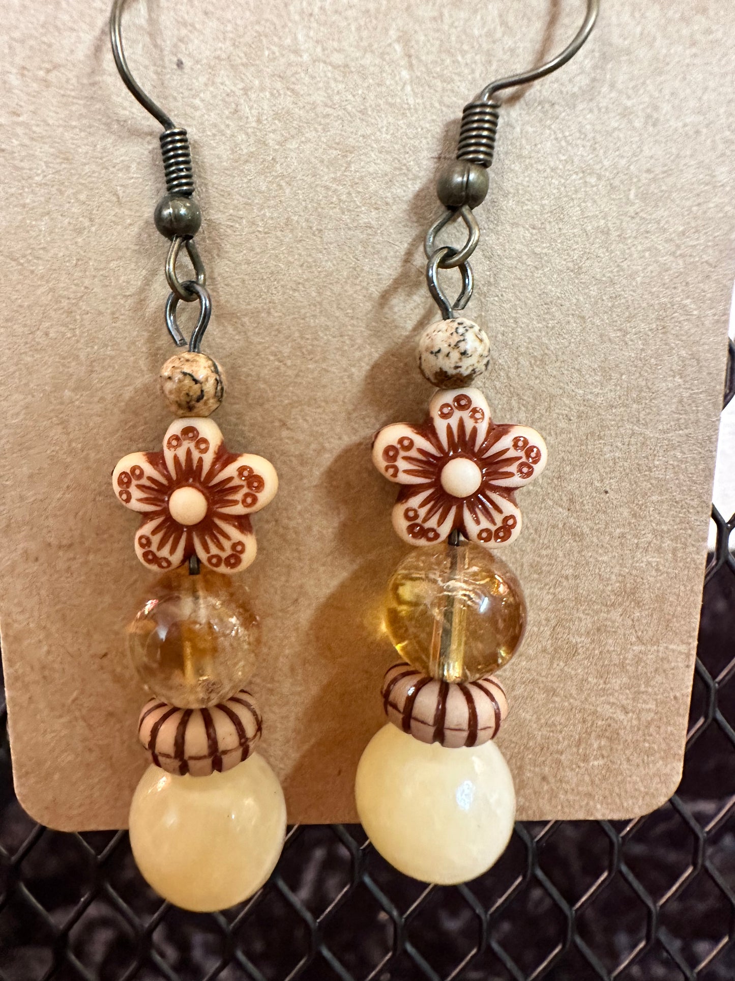 Island Vibes Floral Ivory Earrings