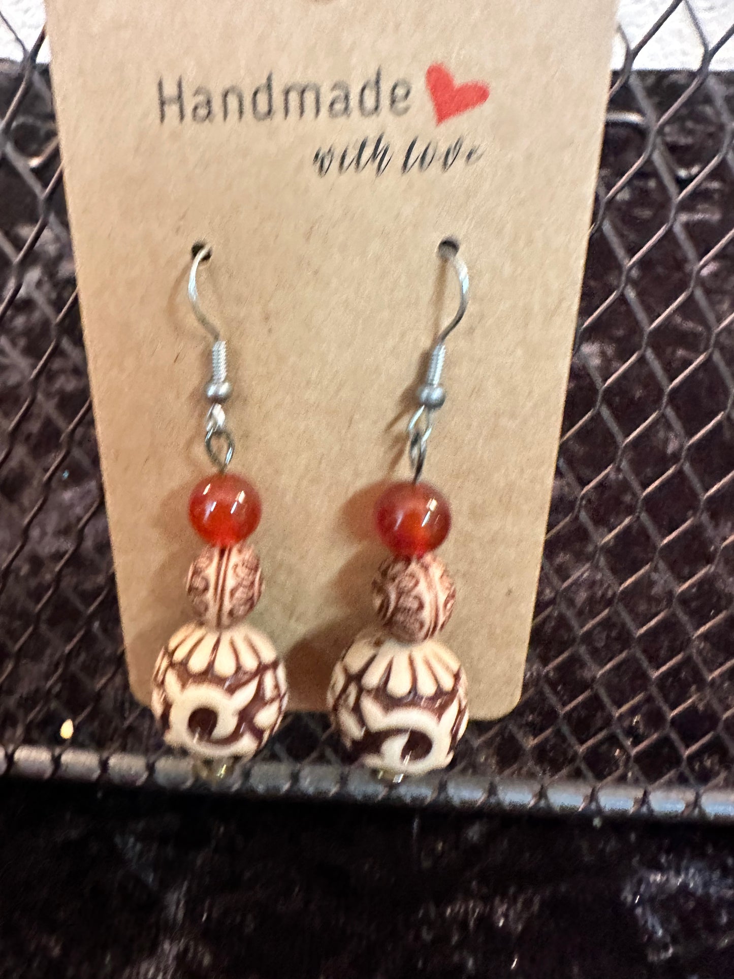 Island Vibe Tribal Orange Earrings