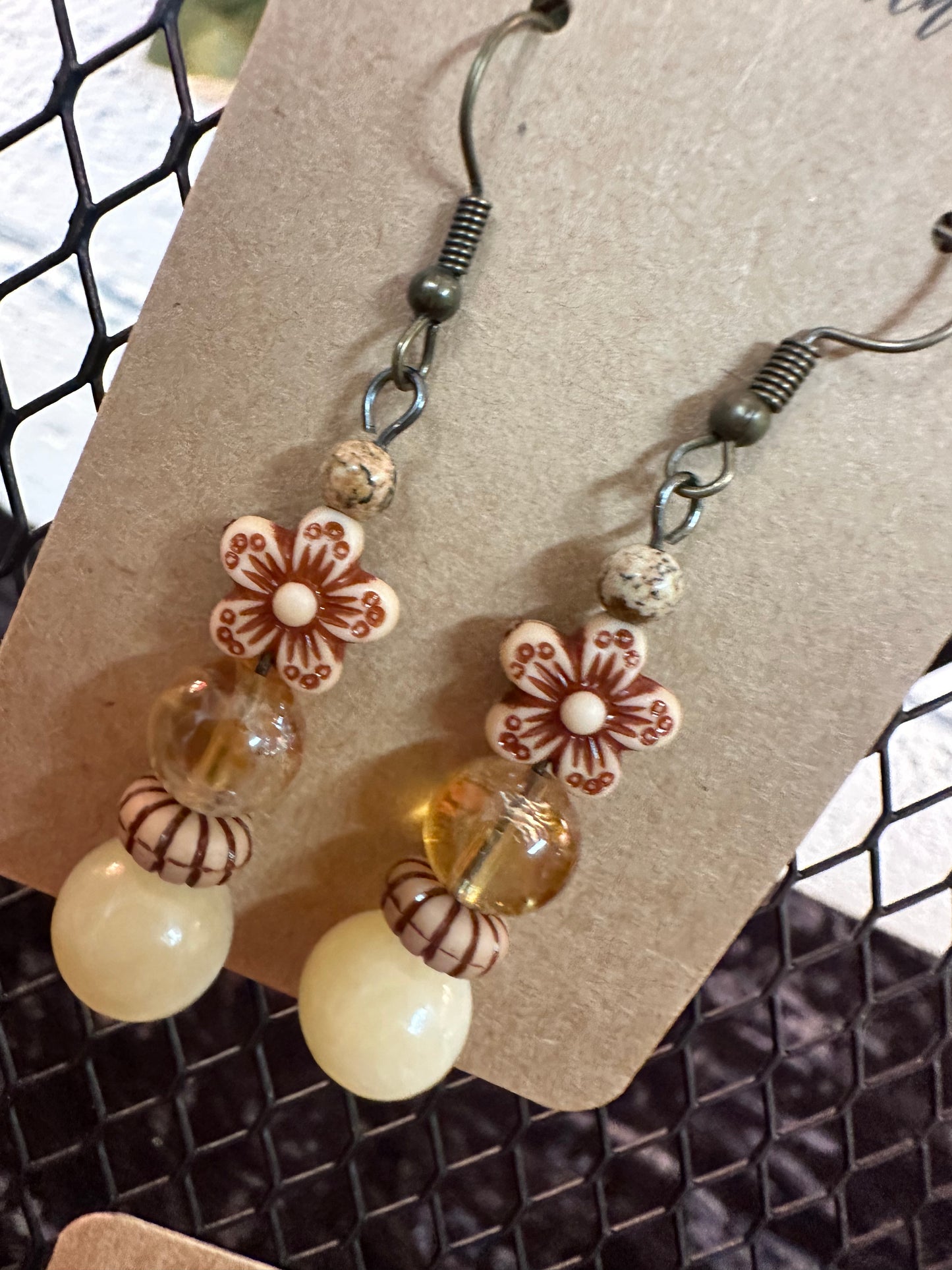 Island Vibes Floral Ivory Earrings