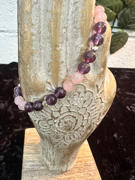 Amethyst Rose Quartz Bracelet