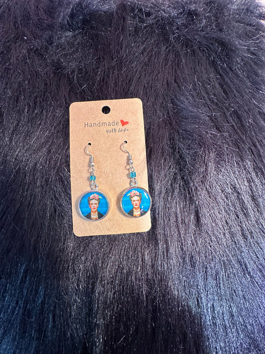 Frida Kahlo Earrings Blue